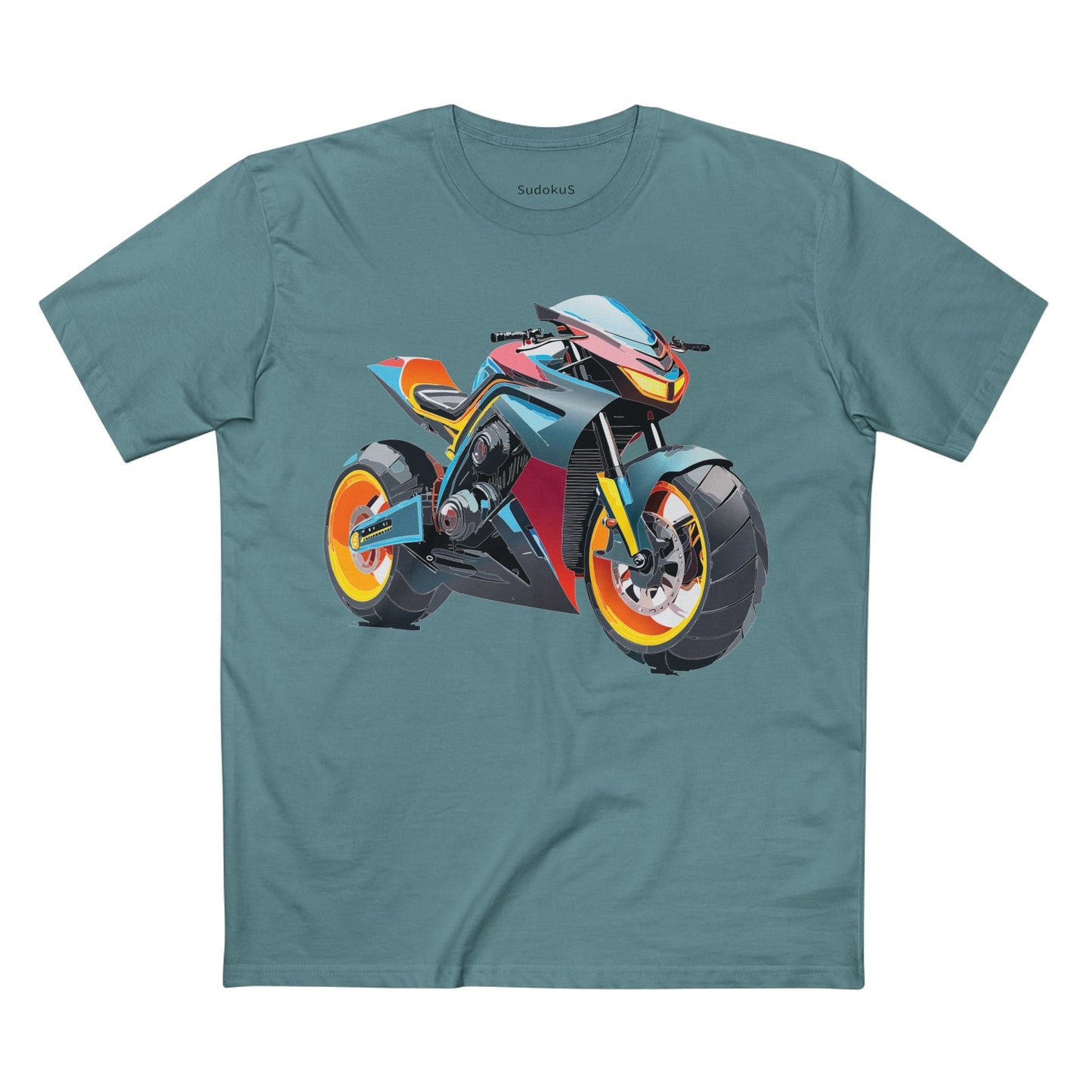 Moto Bike Graphic Unisex 100 Cotton Staple Tee 33