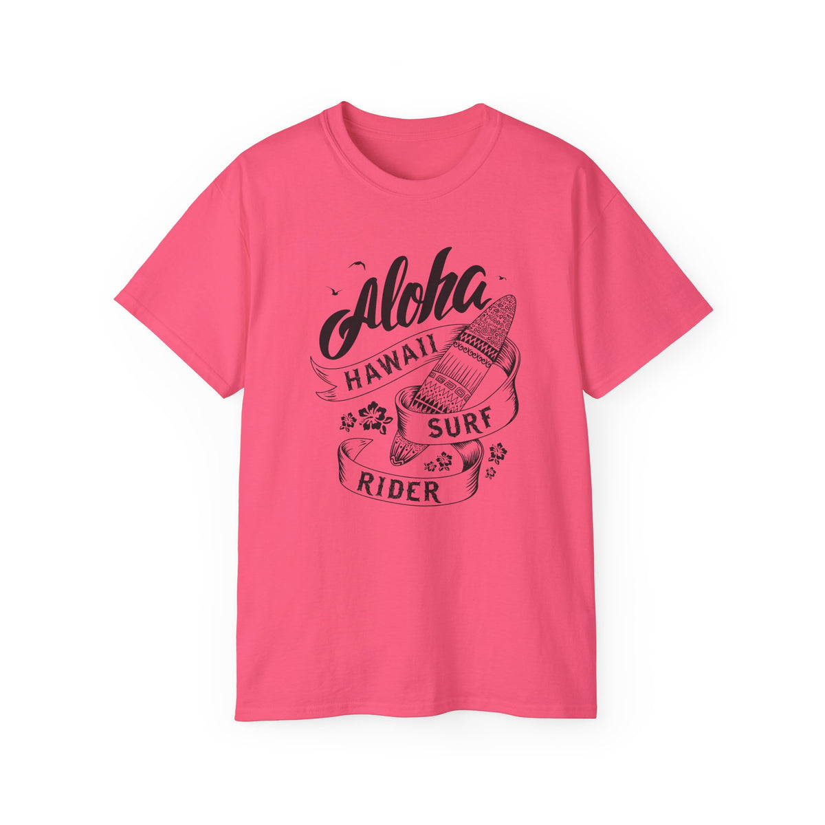 Aloha Hawaii Surf Rider Tee | Surfboard Illustration, Tropical Vibes