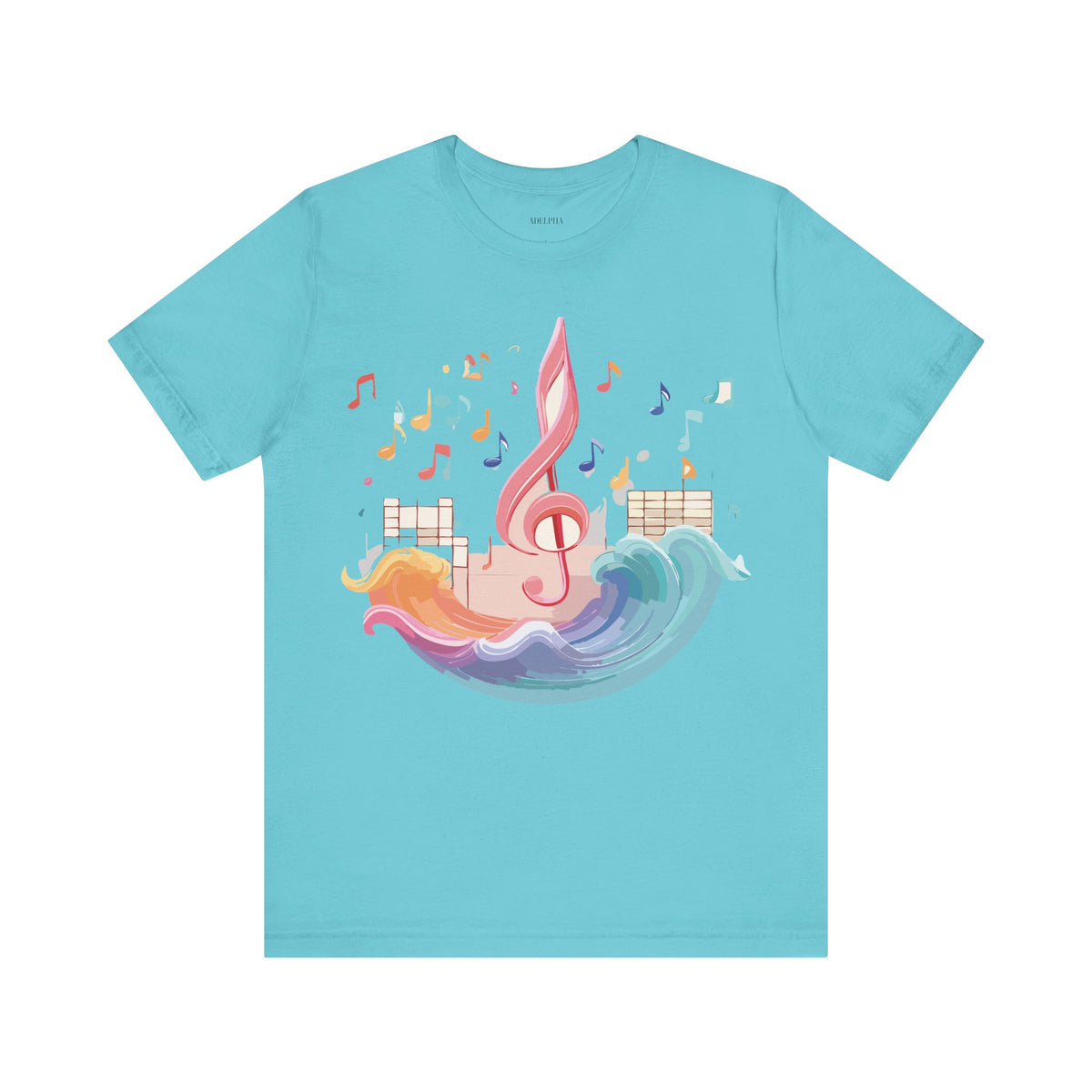 Music Graphic Unisex Cotton Bella+Canvas Tee with Art Design n185