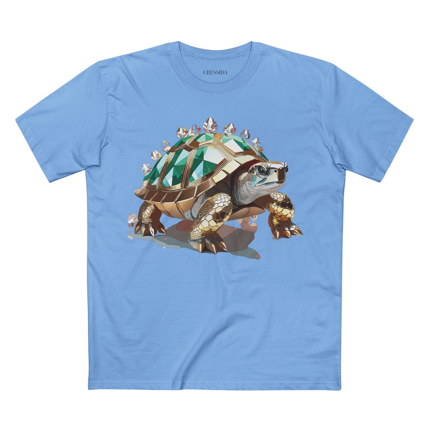 Turtle Graphic Unisex 100 Cotton Tee With Unique Animal Golden Medallion Art Design 33