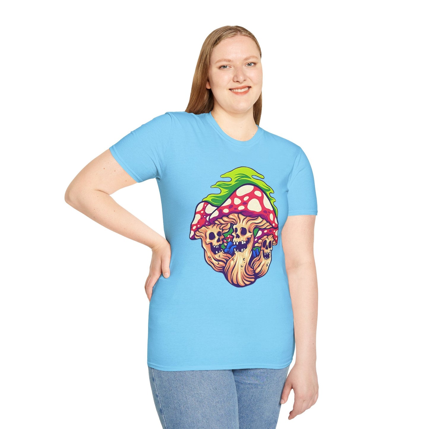 Mashroom Tee Shirt Unisex Softstyle Gildan 64000 Cotton With Funny Mashroom Design