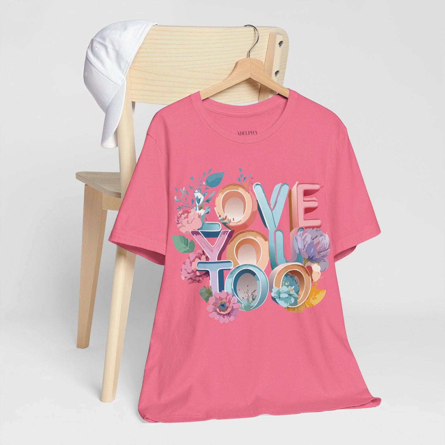 Valentine Day Graphic Unisex 100 Cotton Vintage Artwork with Love and Flower Design Tee 39