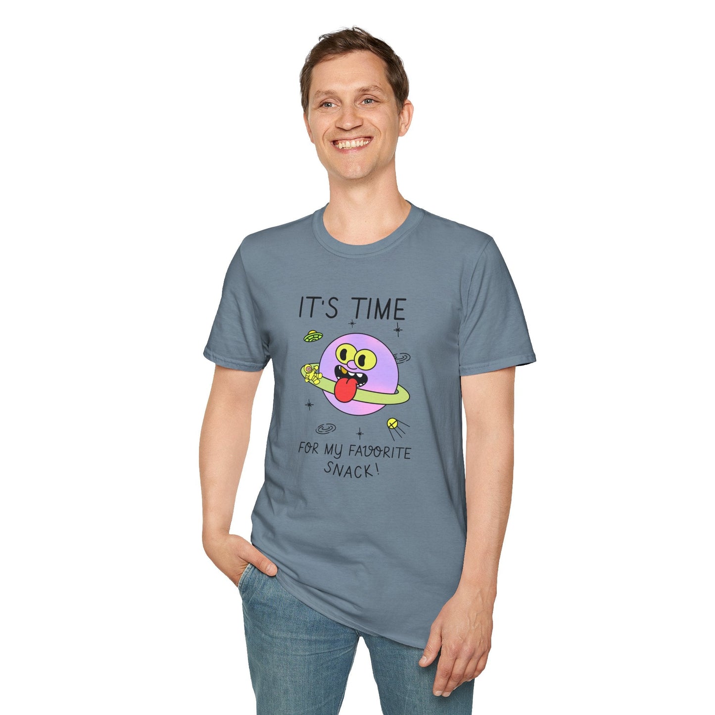 Snack Time Alien TShirt Time For My Favorite Snack Unisex Cotton Cute Space Graphic Tee