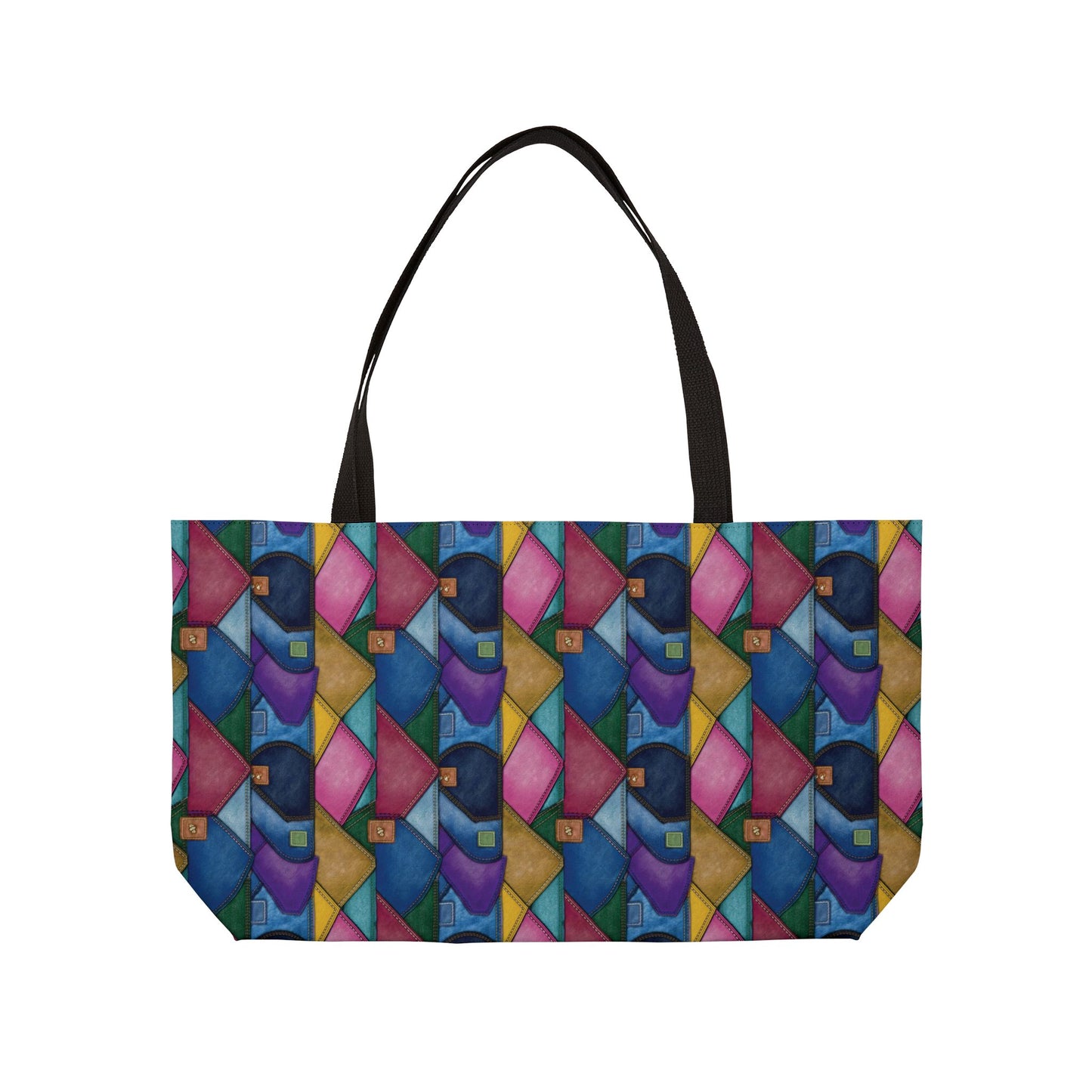 Denim Print Yoga Bag High-Quality 100% Spun Polyester 24x13 Canvas Gym Bag 34