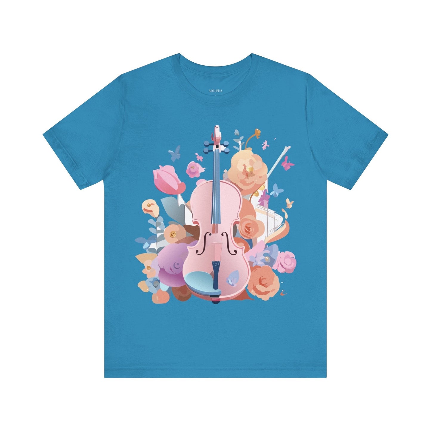 Music Graphic Unisex 100 Cotton Vintage Art with Musical Elements Tee 9