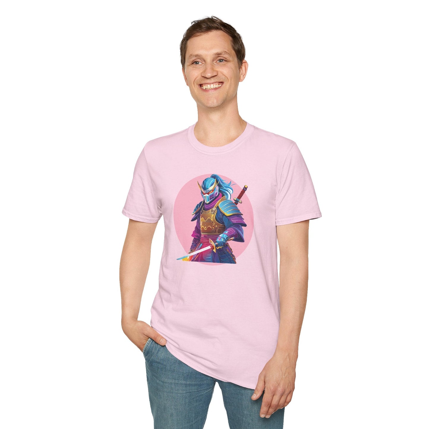 Samurai Themed Unisex Softstyle Tee Shirt Gildan 64000 100 Percent Ring Spun Cotton