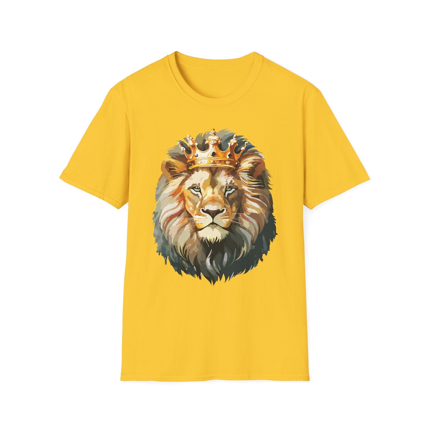 Unisex Lion Print T Shirt Softstyle 64000 One Hundred Percent Ring Spun Cotton