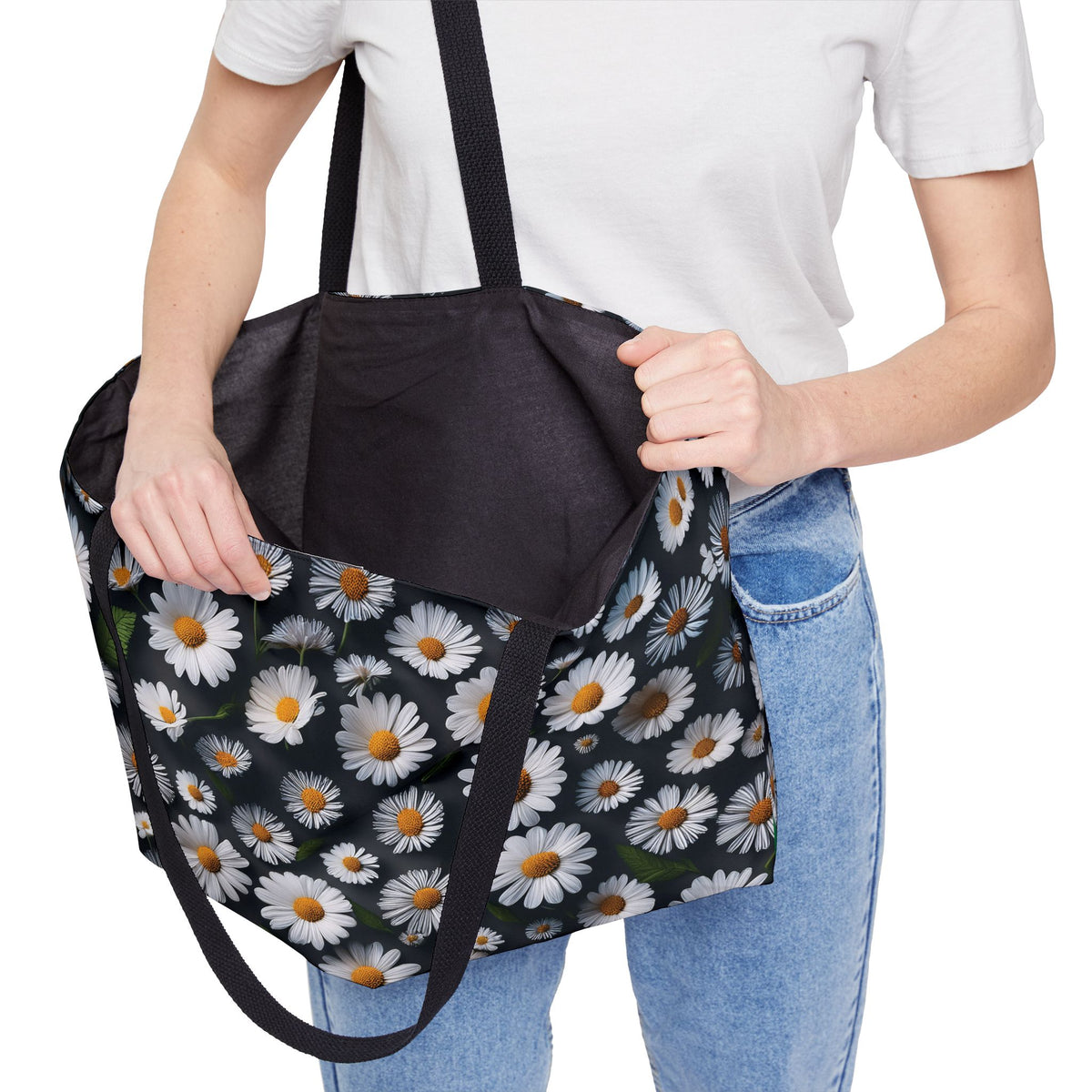 Floral Print Poly Canvas Weekender Bag 10