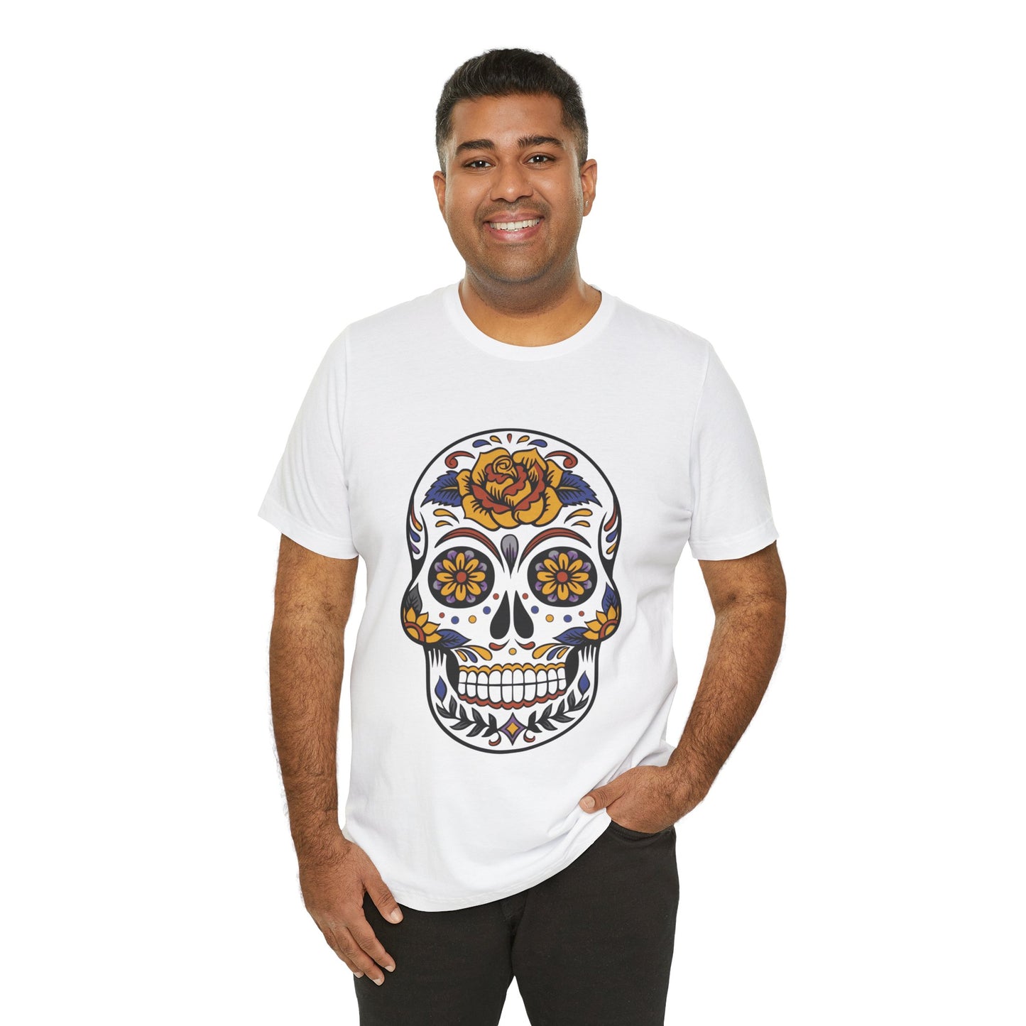 Unisex Cotton Tee Shirt with Skull