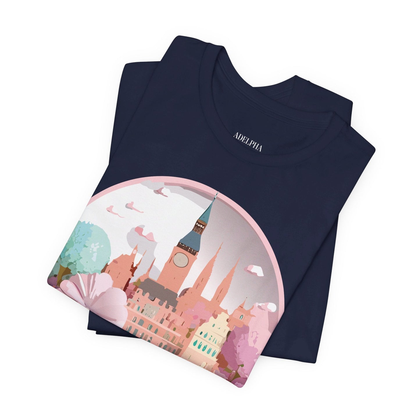 Prague Tourist Graphic Tee by Adelpha Unisex Vintage Style Short Sleeve Shirt Collection