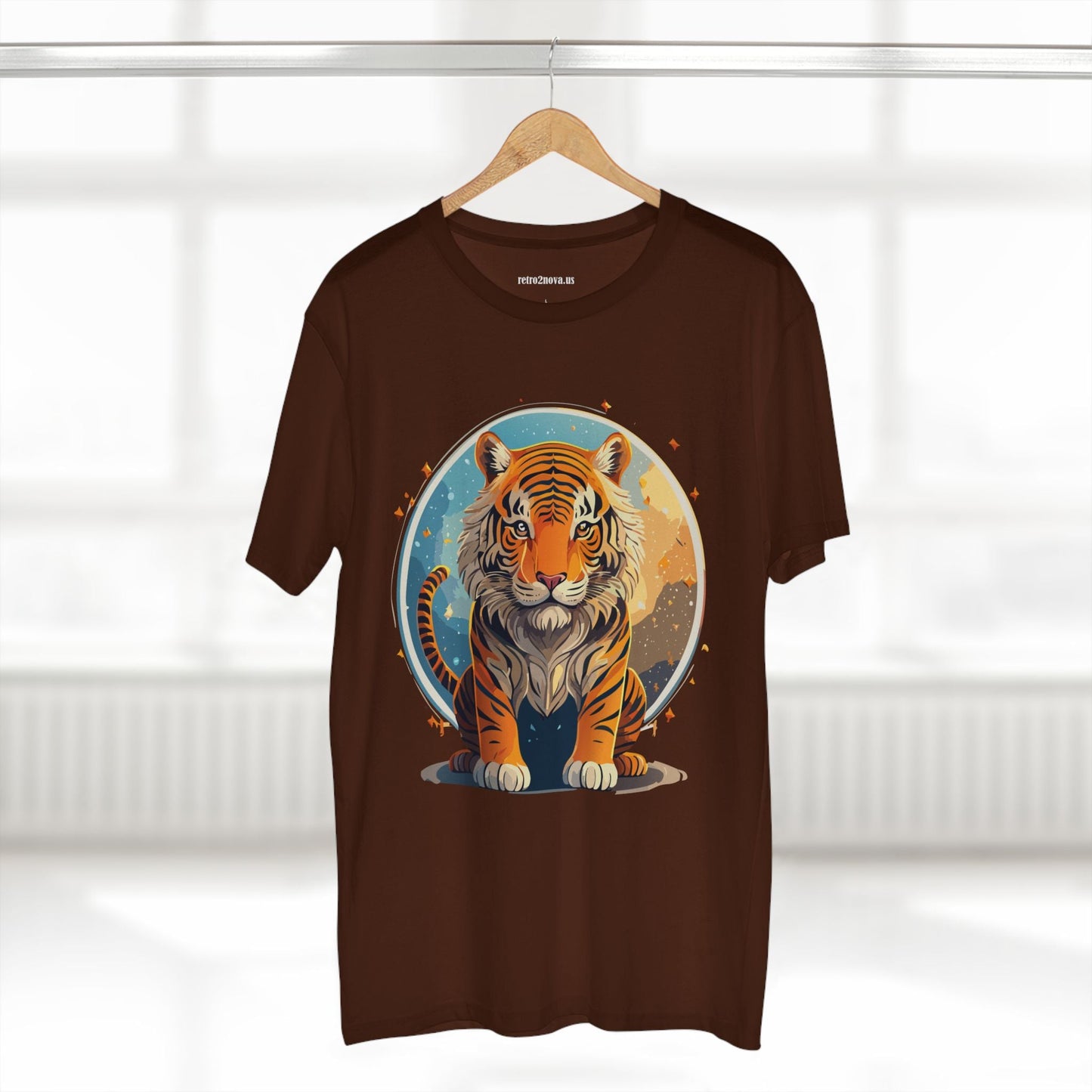 Unisex Premium Cotton Staple Tee With Original Tiger Art Design From Retro2Nova Art Collection For Everyday Comfort