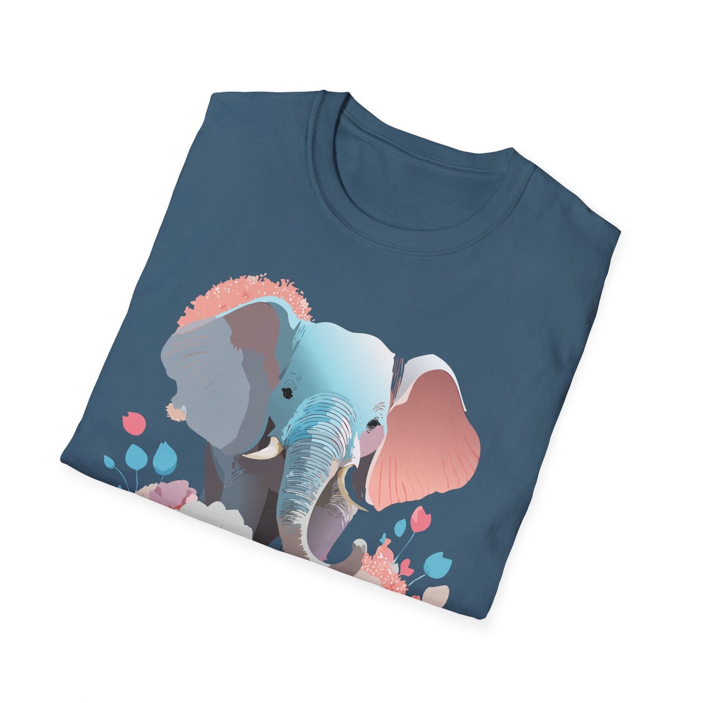 Elephant T Shirt Unisex Softstyle Graphic Tee With Elephant Animation Animal Print