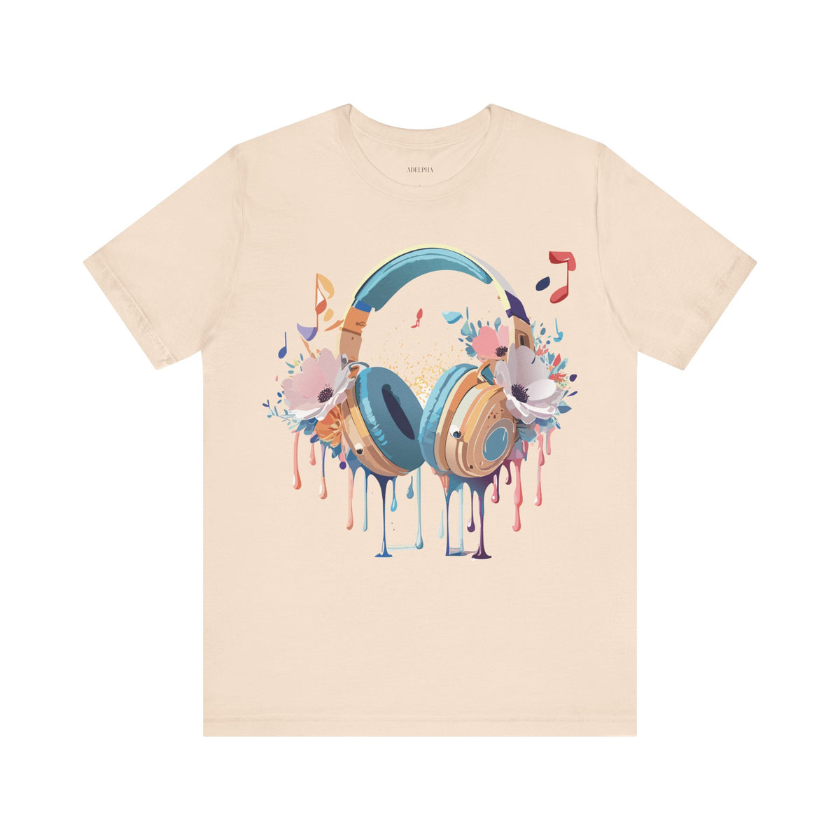 Music Graphic Unisex Cotton Bella+Canvas Tee with Art Design m140