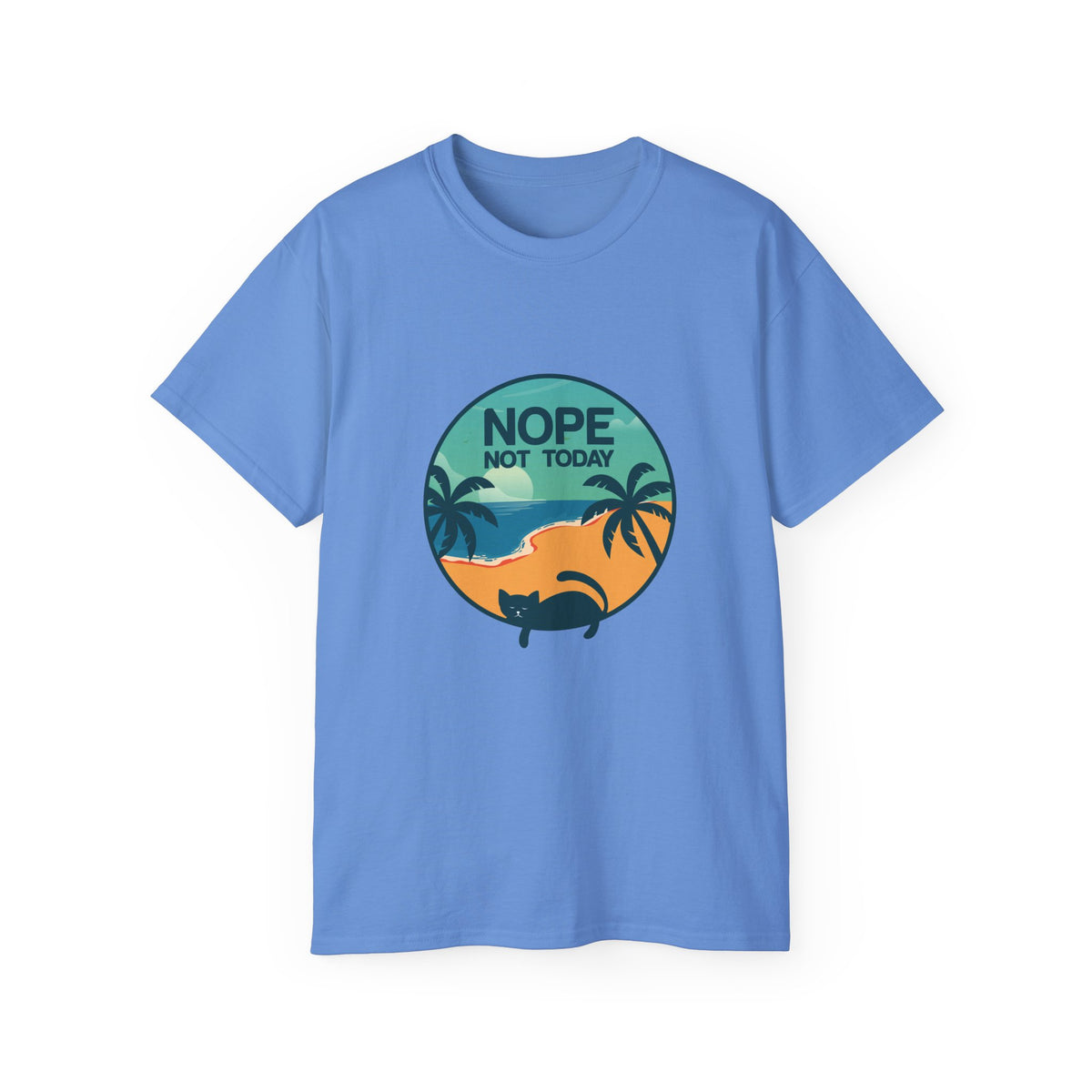 Nope Not Today sloth tee | Tropical palm sunset shirt