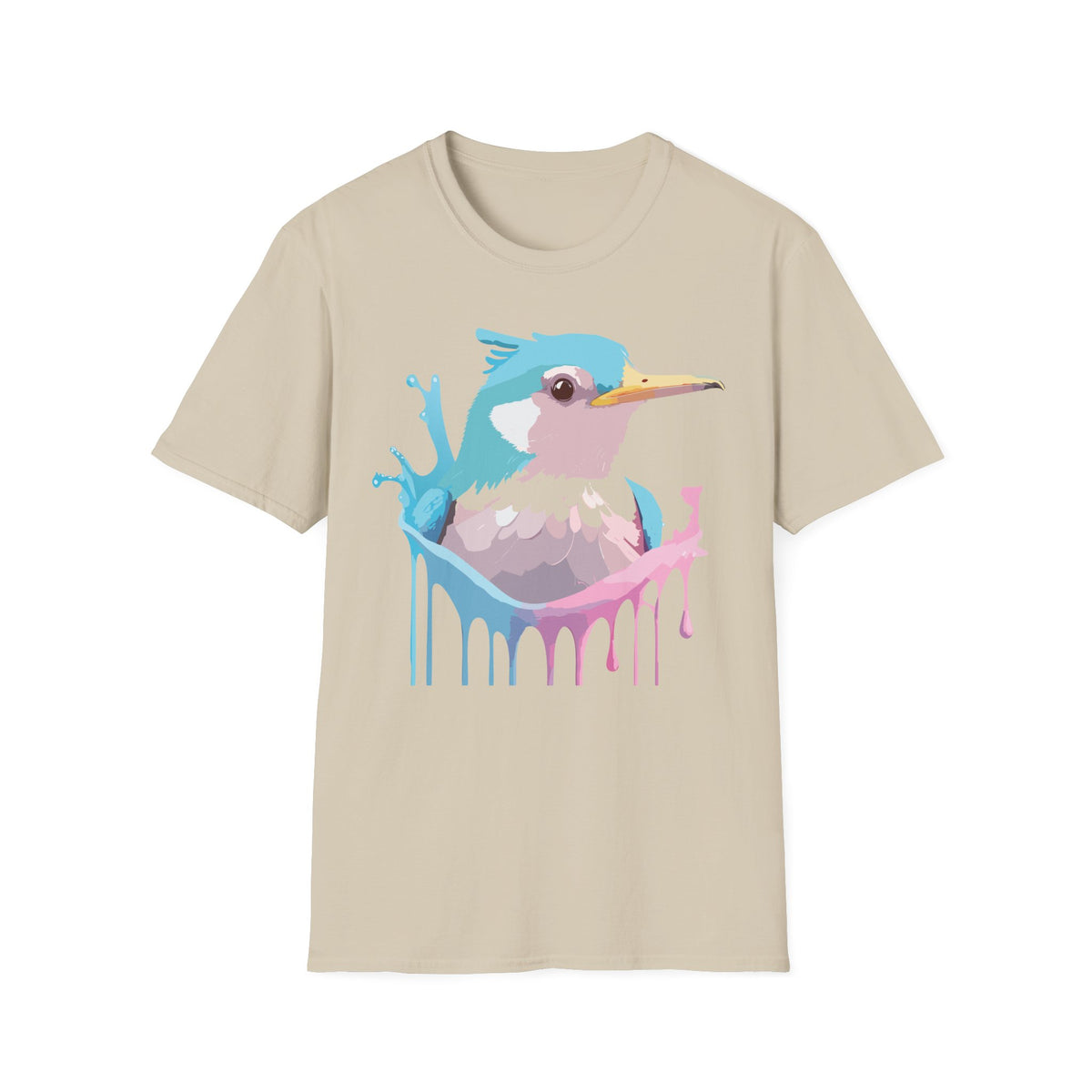 Pastel Hummingbird T-Shirt | Drip Paint Bird Art