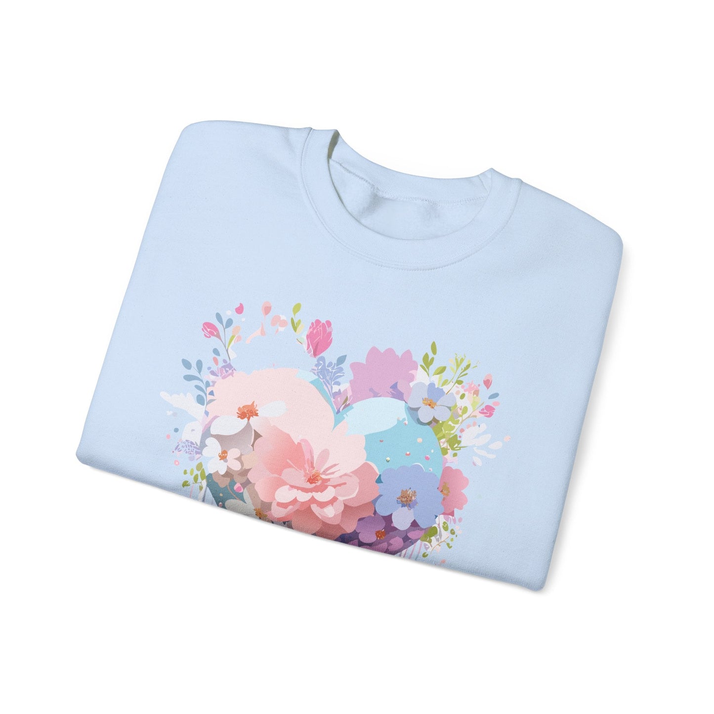 Floral Heart Sweatshirt Unisex Heavy Blend Crewneck Valentines Day Floral Love Cozy