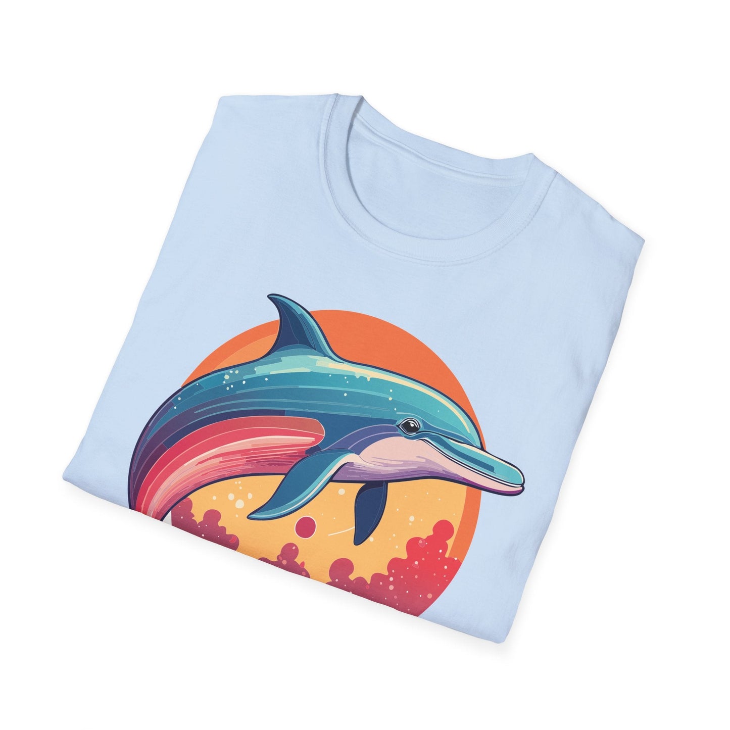Dolphin Shirt For Unisex Adults Gildan Softstyle 64000 Ring Spun Cotton Tee Fish Tee