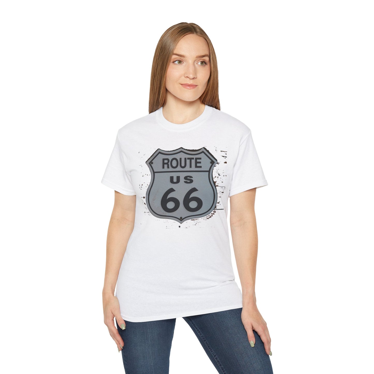 Route 66 Graphic Tee Unisex 100 Cotton with Vintage Art Design