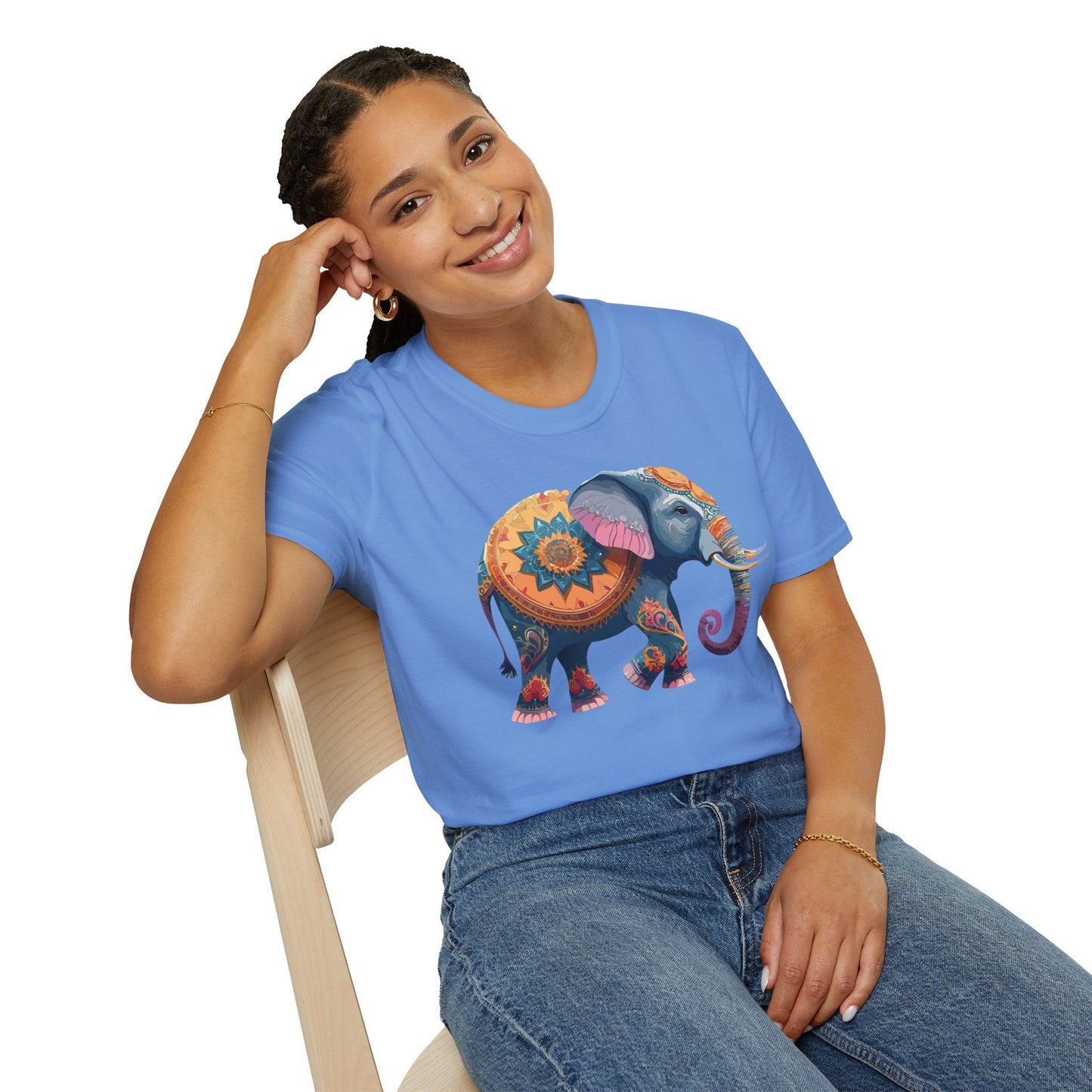 Elephant T Shirt Unisex Gildan Softstyle Tee 100 Percent Ring Spun Cotton Animal Shirt