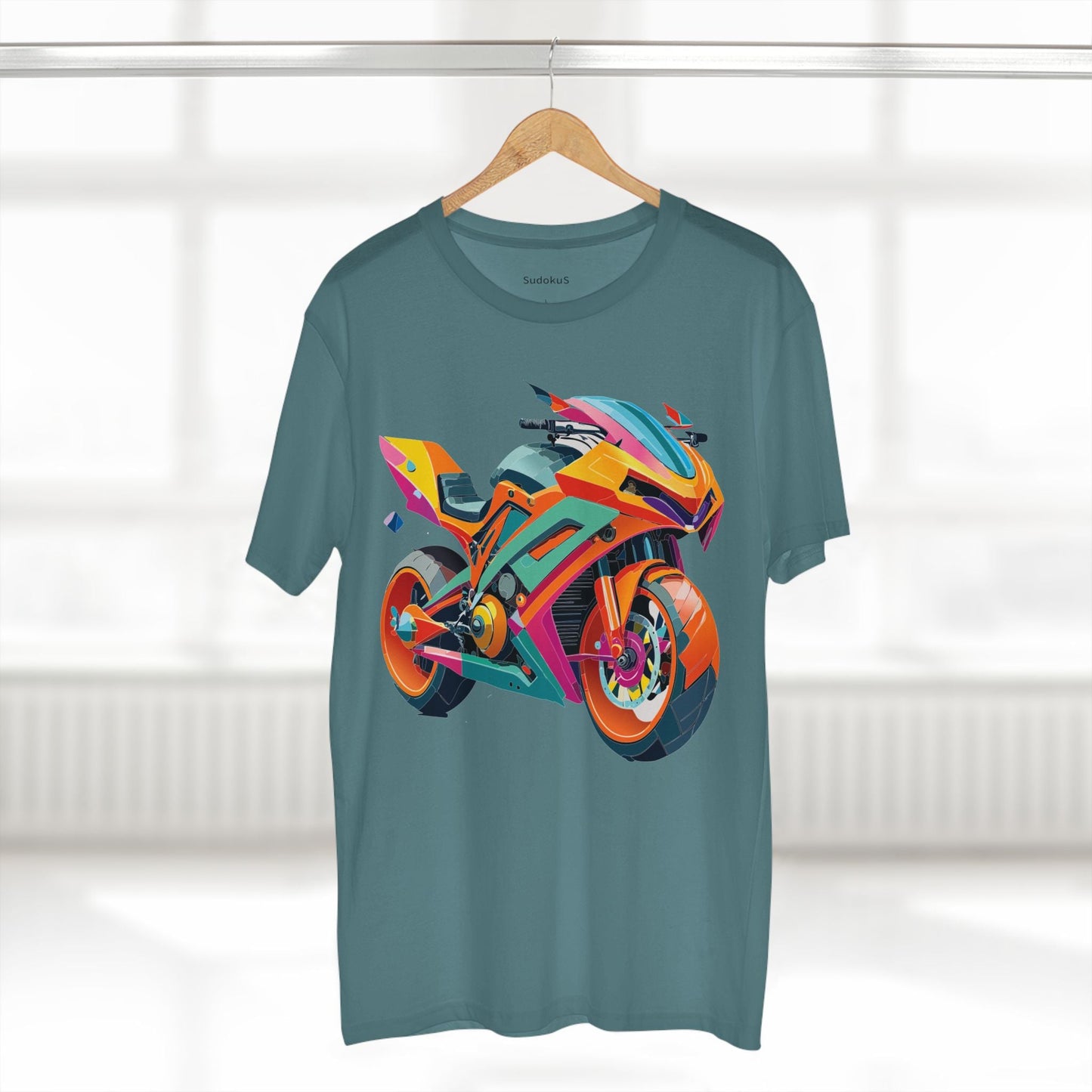 Moto Bike Graphic Unisex 100 Cotton Staple Tee 6