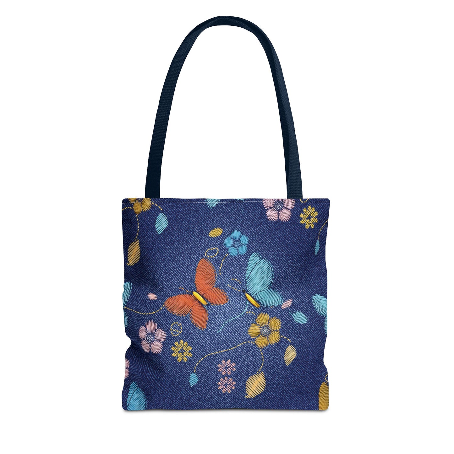 Denim Fabric Imitation Print Unisex Canvas Bag Poly Spun 3 Sizes Tote Bag 167