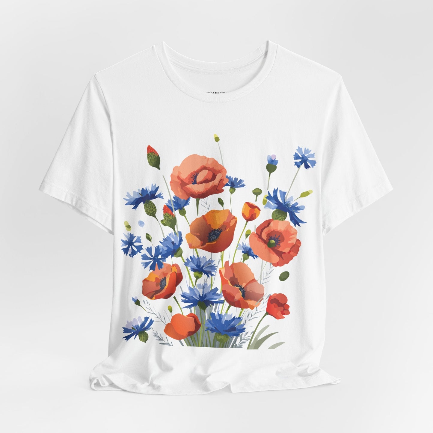 Unisex Floral Shirt Floral Print Tee Lightweight Breathable Fabric Short Sleeve Casual Wear
