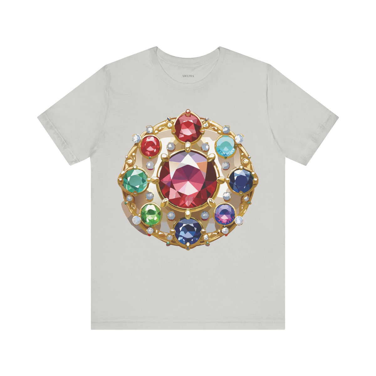 Jewelry Graphic Unisex Cotton Bella+Canvas Tee with Gemstones Art Design m34