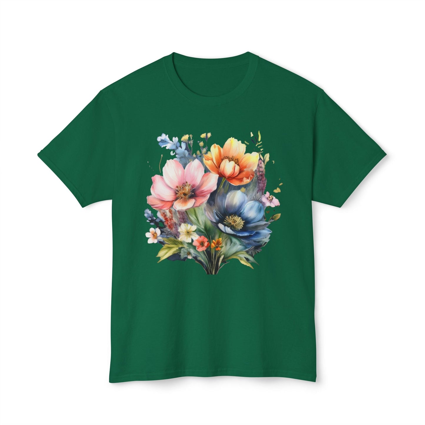 Floral T Shirt With Full Color Art Print Unisex HD Cotton Designed And Printed In USA