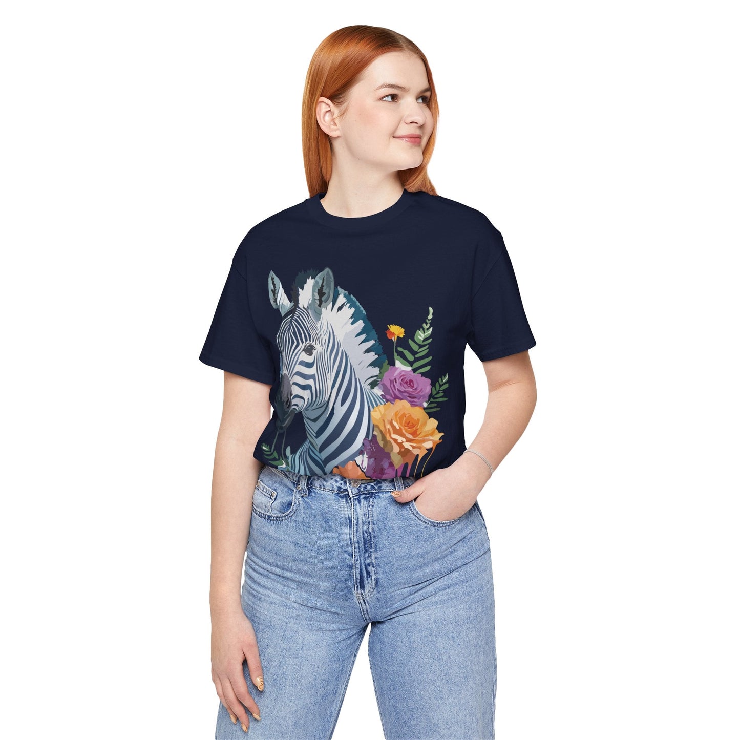 Zebra Graphic Unisex 100 Cotton Vintage Animal Art T-Shirt 4