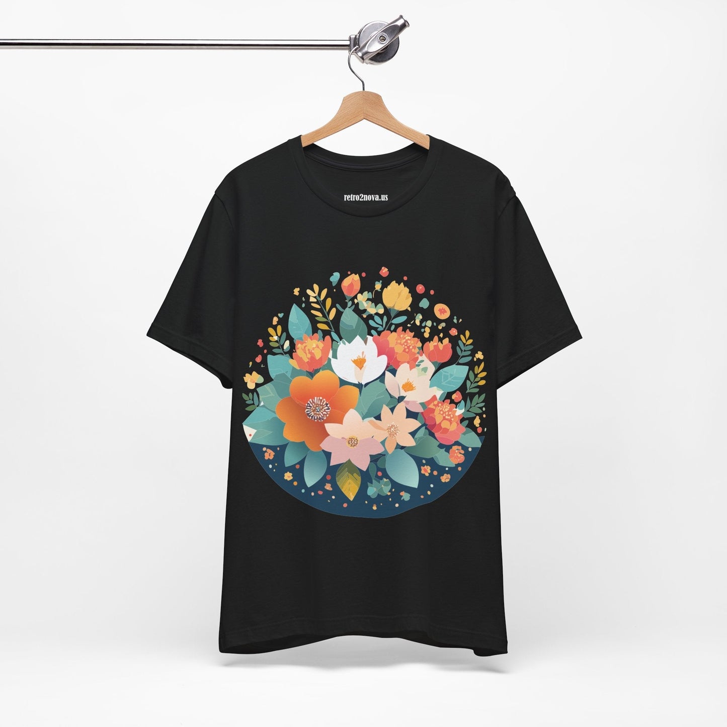 Floral Flowers Shirt Unisex Lightweight Breathable Jersey Tee Floral Pattern Short Sleeve