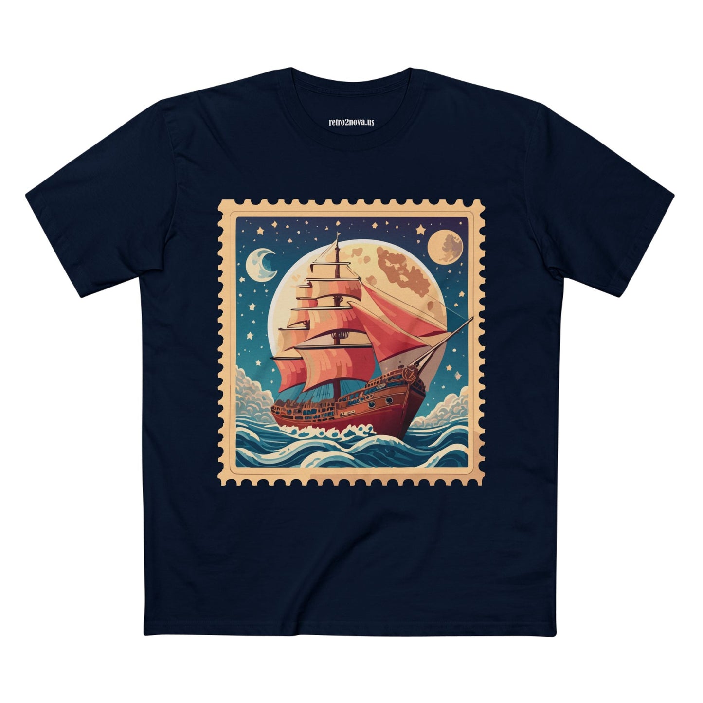 Postage Stamp Shirt Unisex Art Tee Premium Cotton Staple Retro2Nova Art Collection