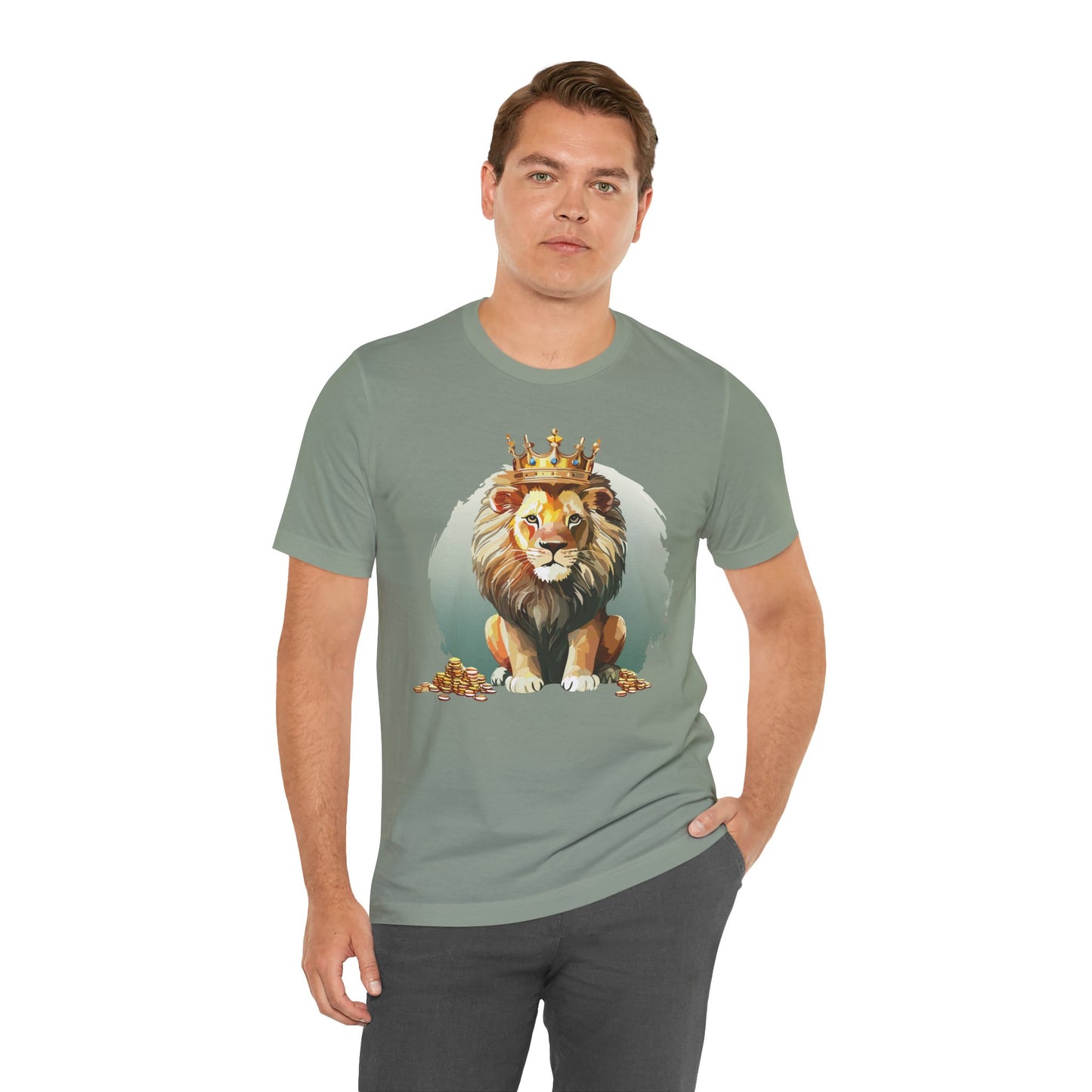 Regal Lion Short Sleeve Tee, Animal Shirt, Lion Tee, Unisex Top, Birthday Gift, Shirt with Animal design
