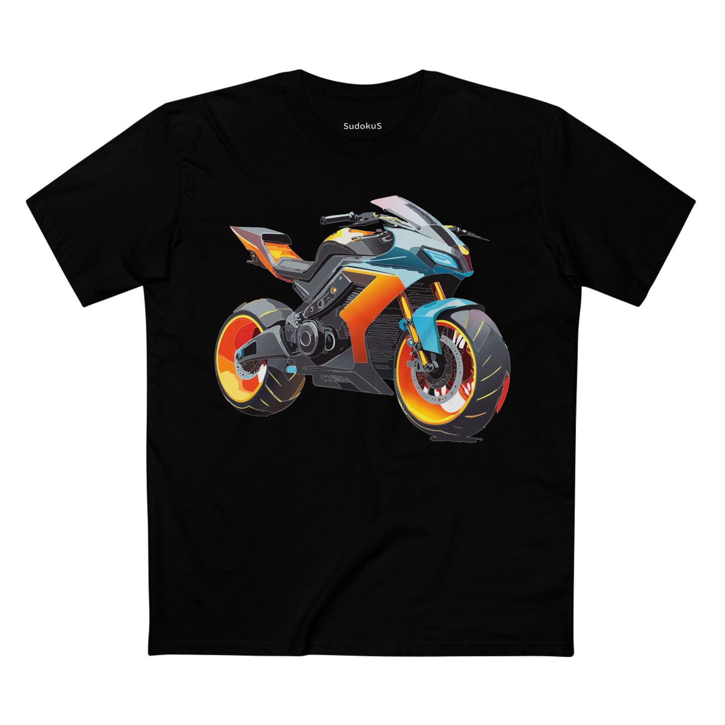 Moto Bike Graphic Unisex 100 Cotton Staple Tee 29