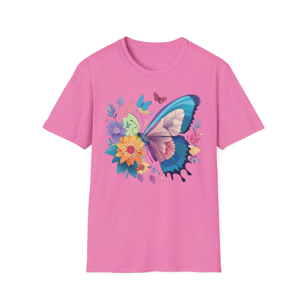 Watercolor Butterfly Floral Graphic Design Unisex 100 Cotton Gildan T-Shirt