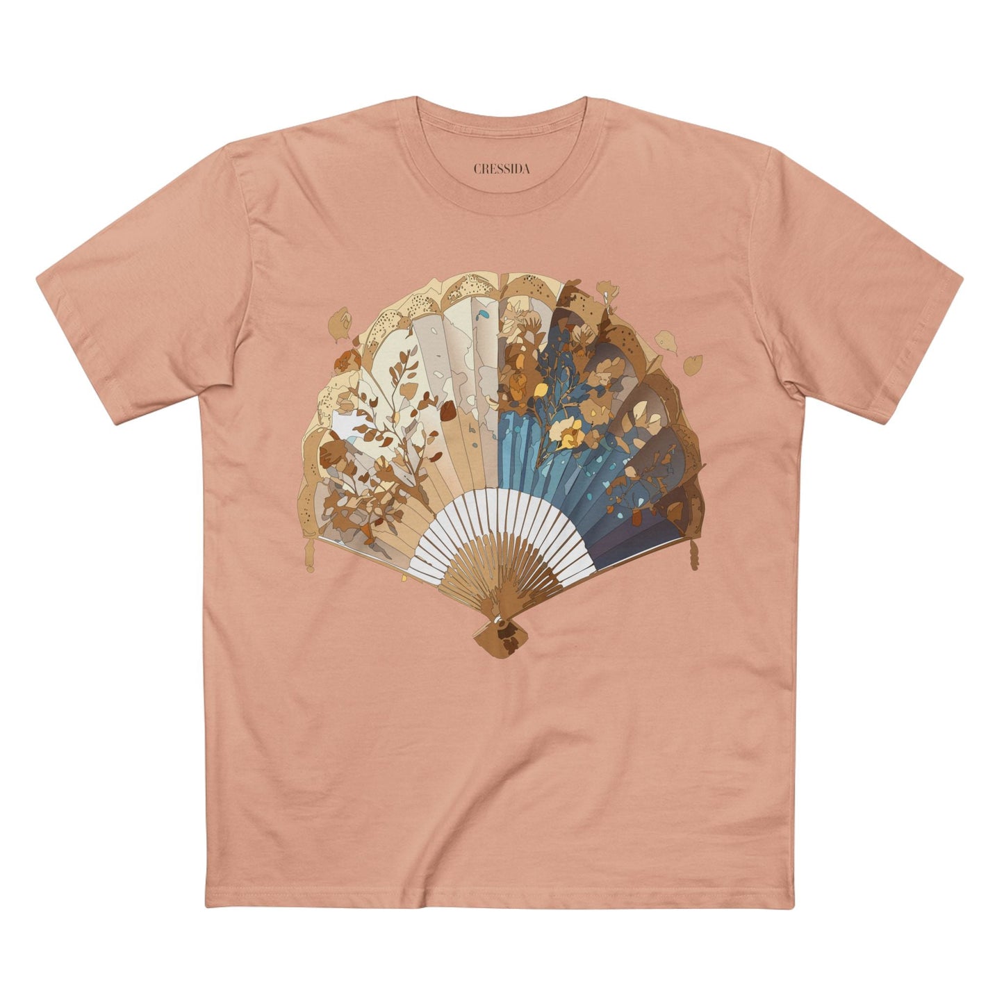 Antique Fan Graphic Design T-Shirt Unisex 100 Cotton Floral Carnival Artwork Tee 3