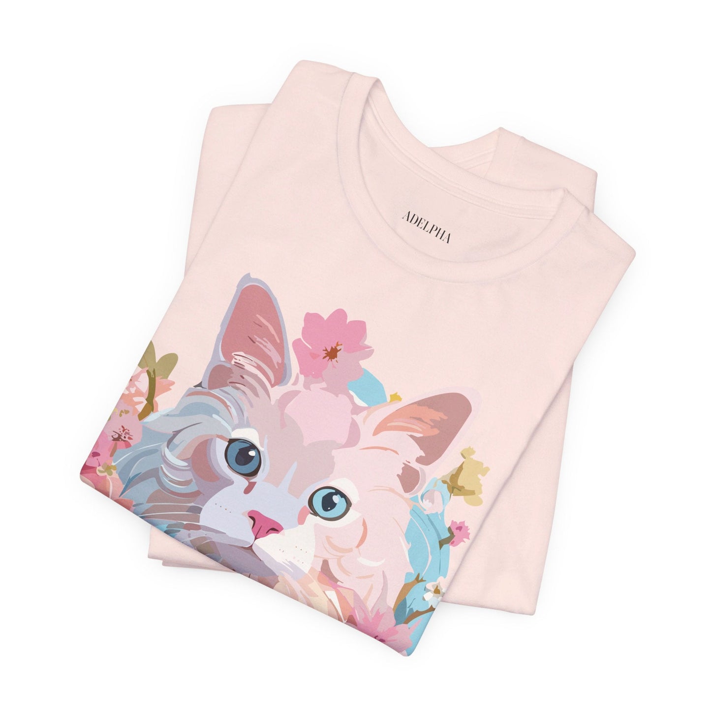 Cat Graphic T Shirt Unisex Short Sleeve Vintage Adelpha Art Tee
