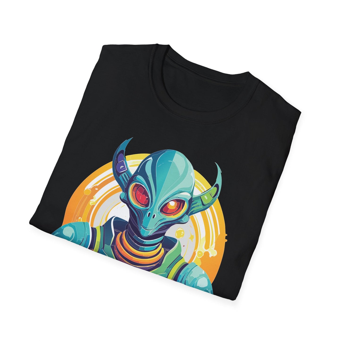 Alien T Shirt Cosmos Design Unisex Softstyle Cotton Tee With Aliens Art Graphic Print