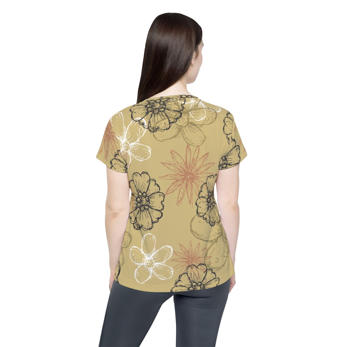 Poly Jersey Tee Shirt with floral prints