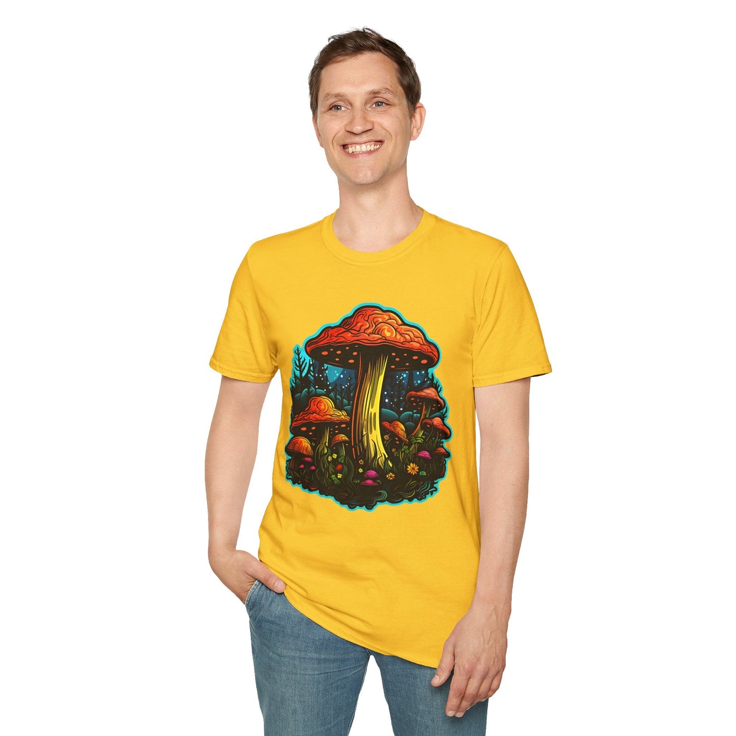 Mashroom Tee Shirt Unisex Softstyle 64000 With Funny Mashroom Fungus Graphic Design