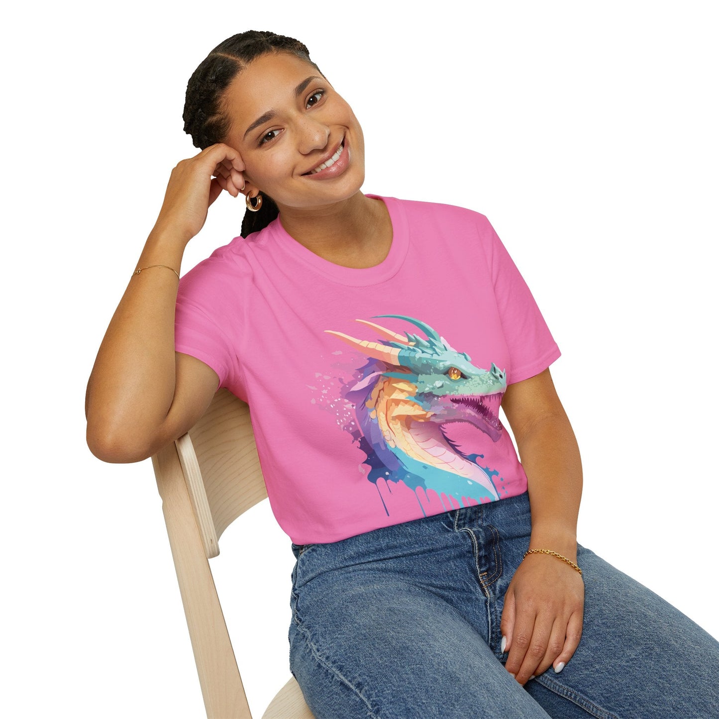 Dragon Graphic Unisex Cotton Softstyle Art Design Tee With Animals 26
