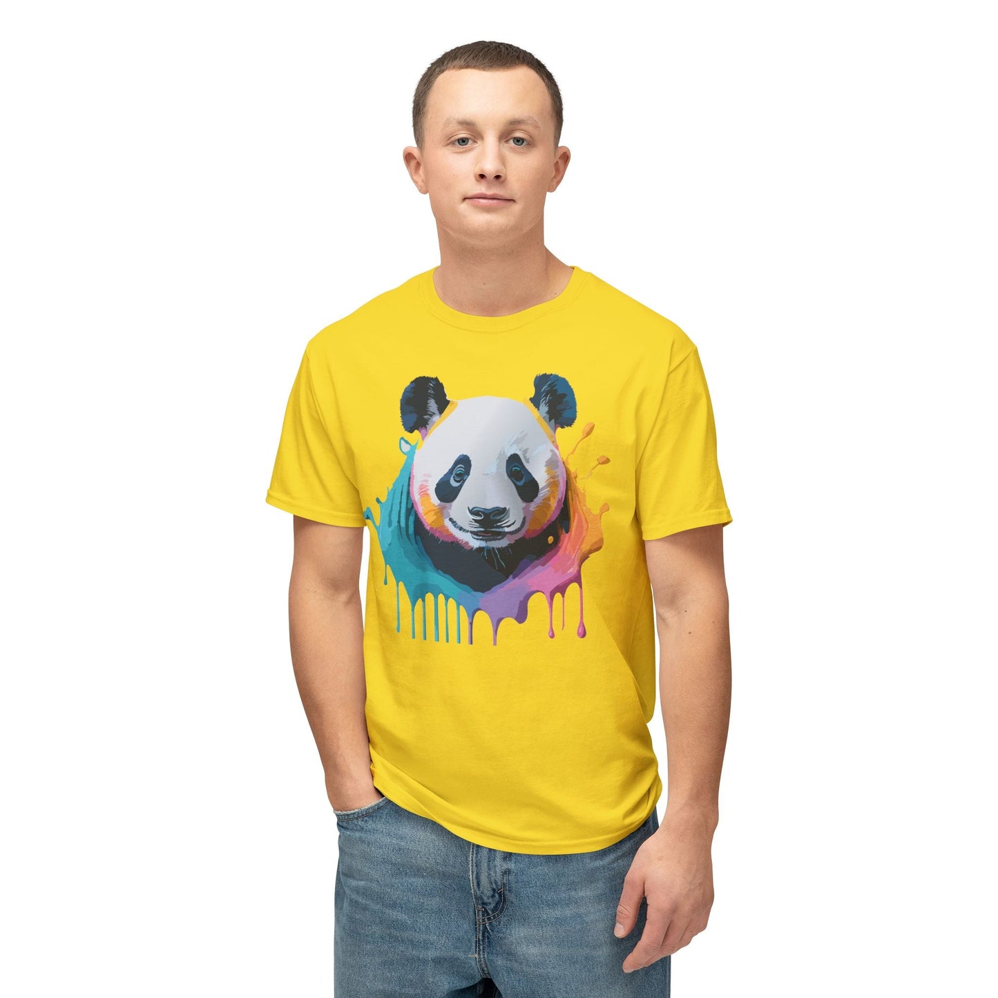 Unisex HD Cotton Panda T Shirt With Full Color Panda Art Print Made In USA Premium Fit For All Sizes