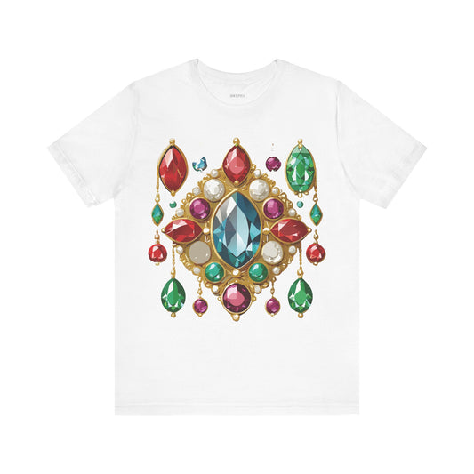 Jewelry Graphic Unisex Cotton Bella+Canvas Tee with Art Design n129
