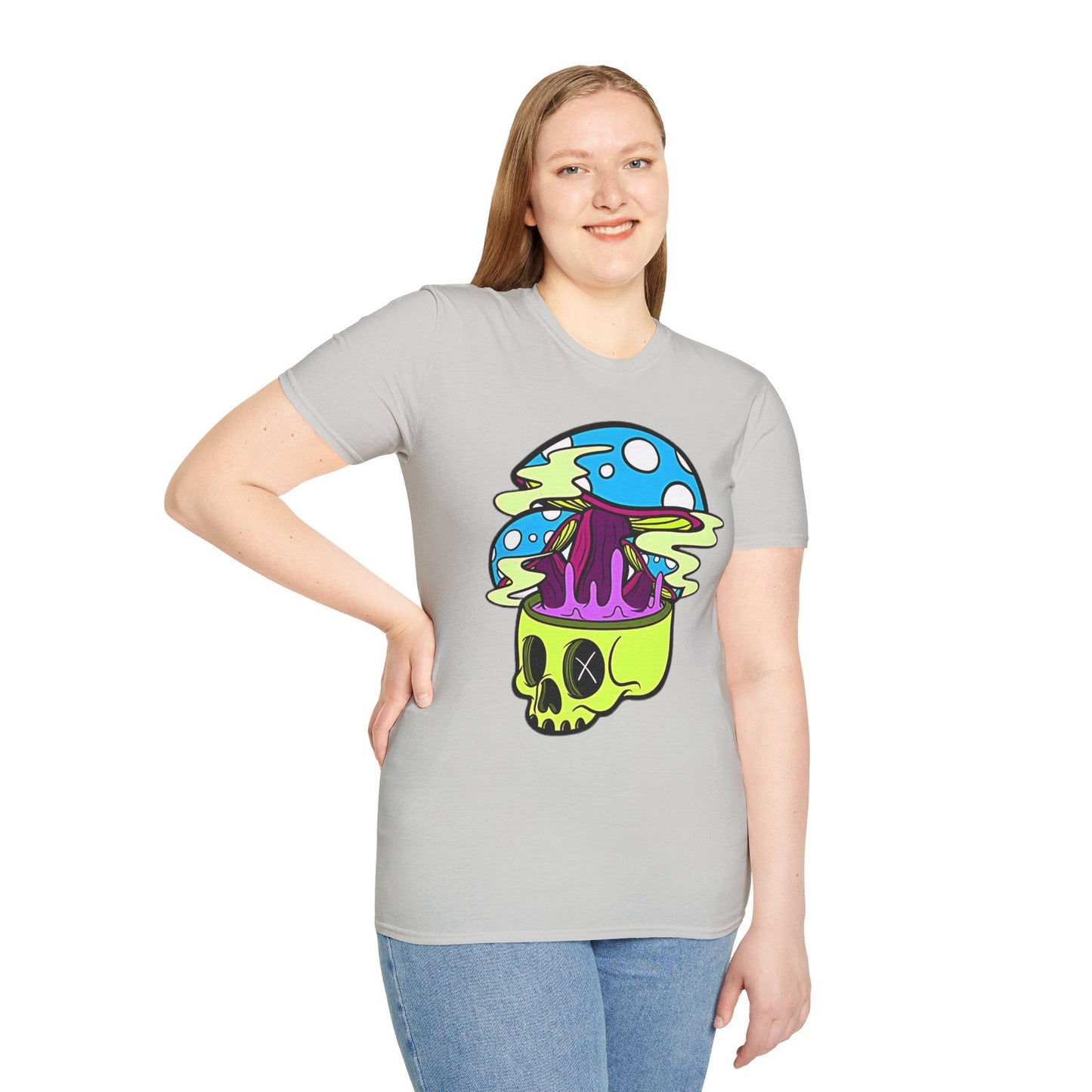 Skull Tee Shirt Unisex Skeleton Shirt With Art Design Gildan Softstyle Cotton Tee