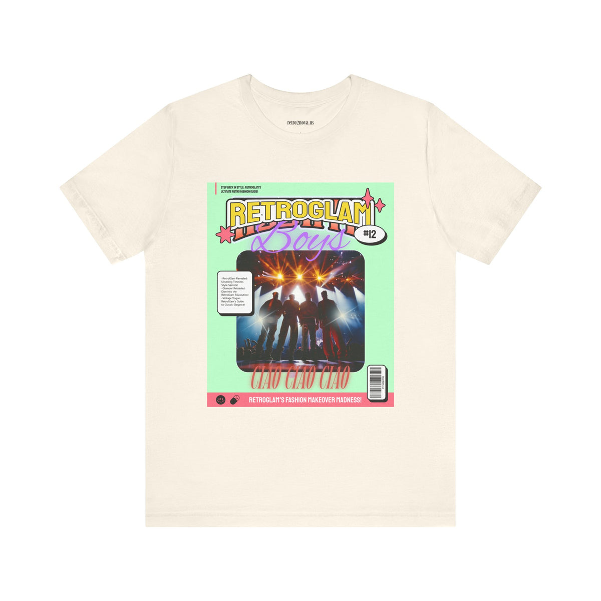 Magazine Cover Graphic Unisex Cotton Bella+Canvas Tee with Retro Poster ab28