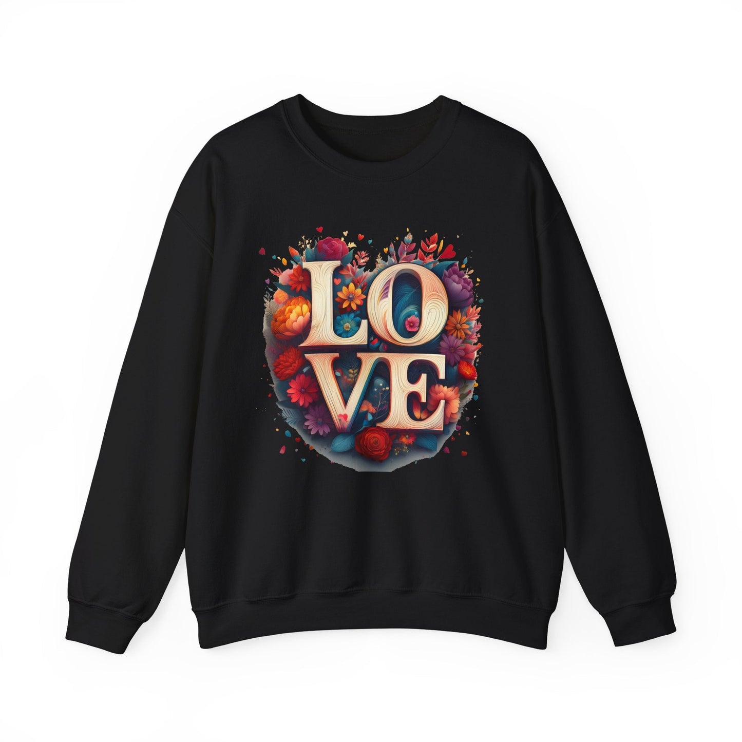 Floral Love Sweatshirt Unisex Valentines Day Gift Love Flower Crewneck Sweatshirt
