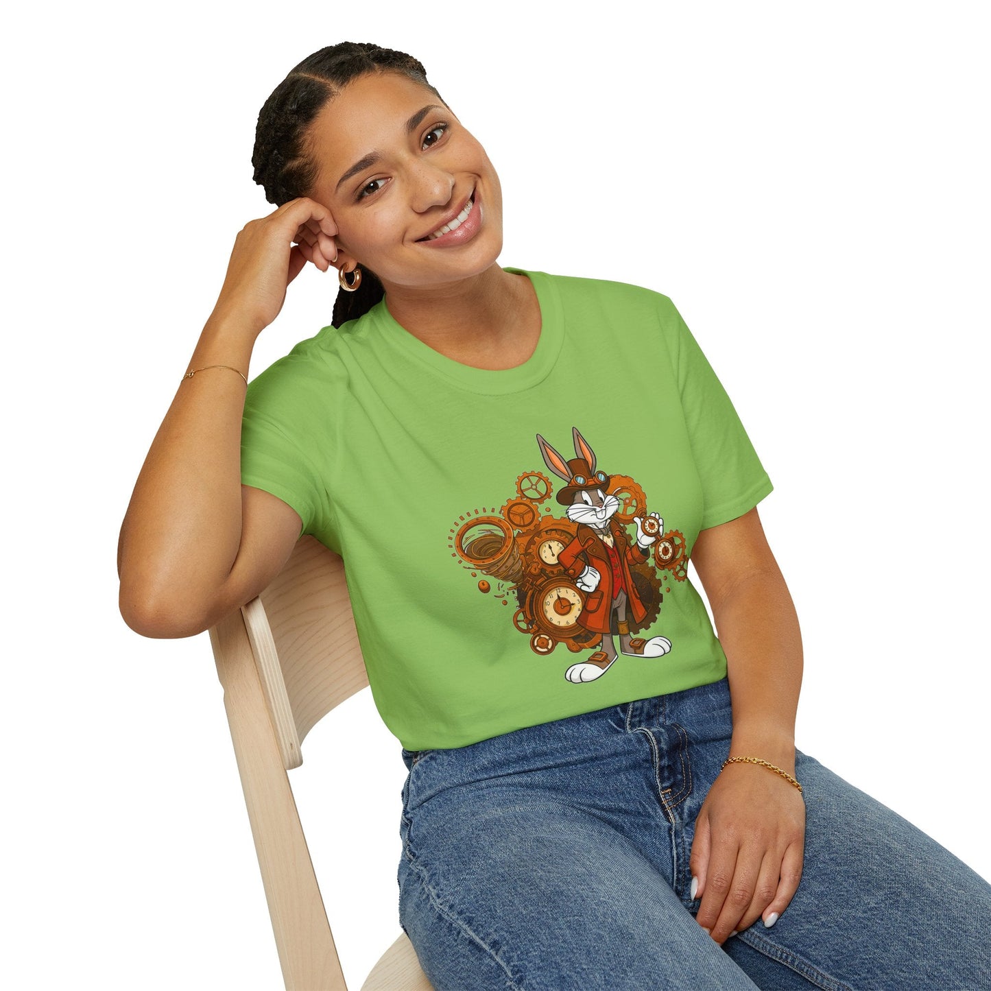 Cartoon Bunny Graphic Unisex Cotton Animal Animation Artwork Design Tee 40
