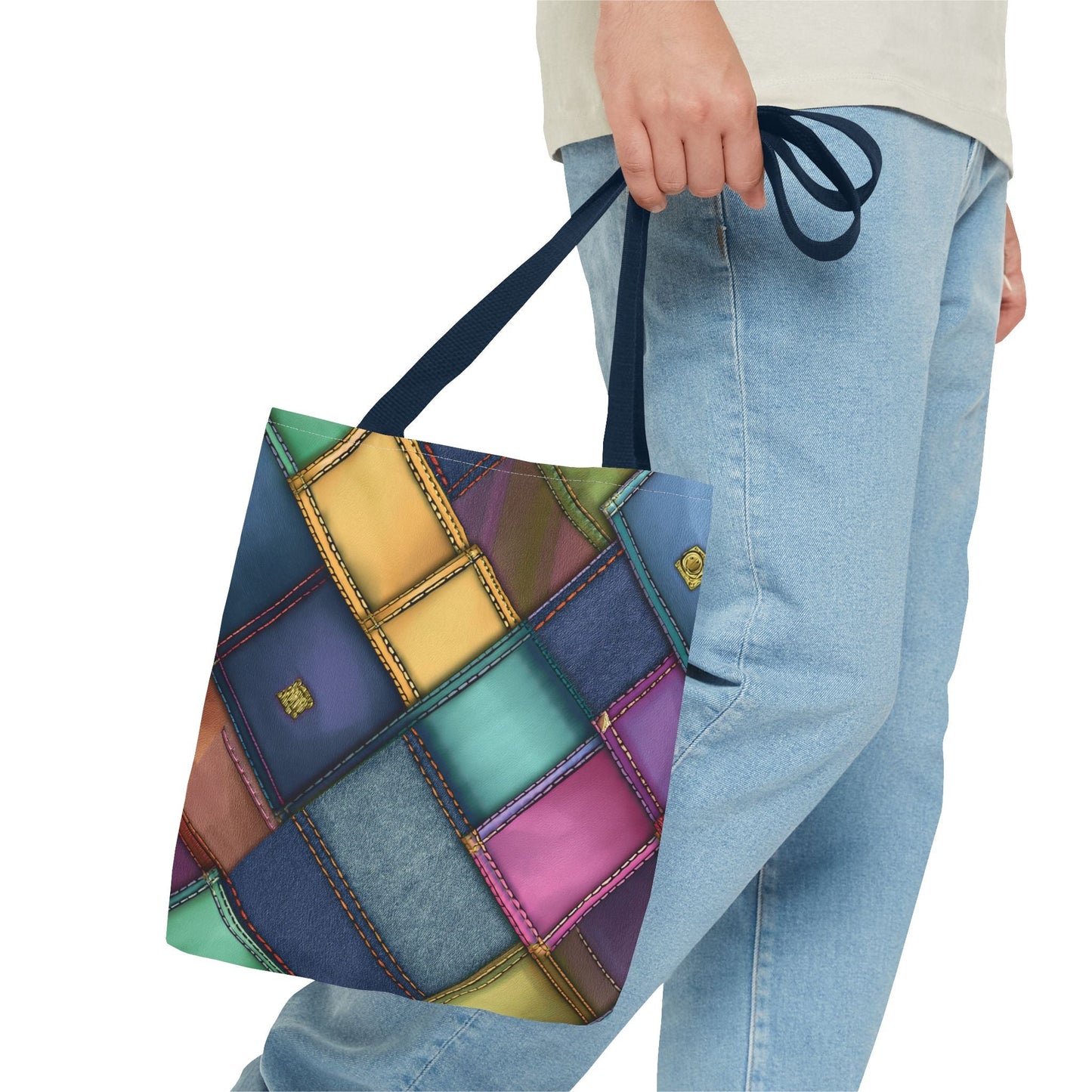 Denim Canvas Bag, Tote Bag Denim Printify