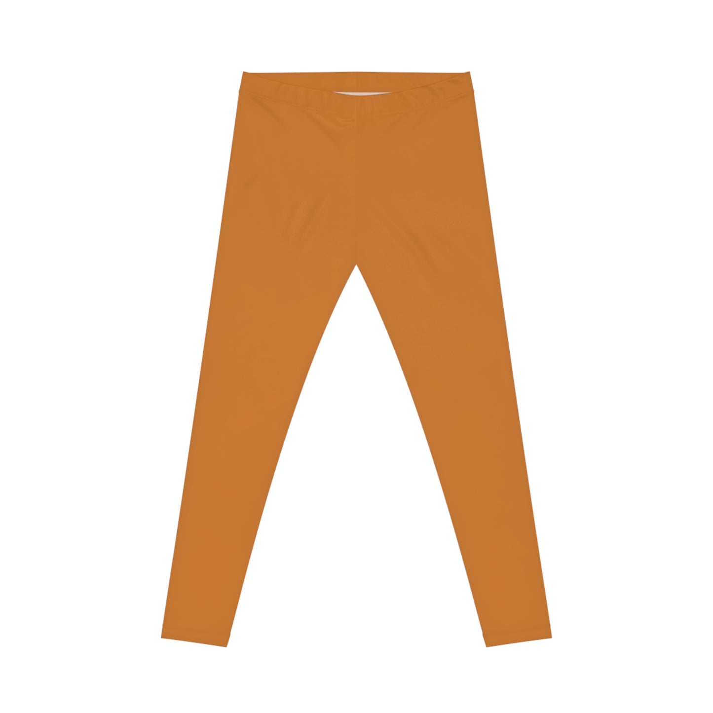 Ochre Orange Color Women's Poly-Span Casual Leggings XS-2XL