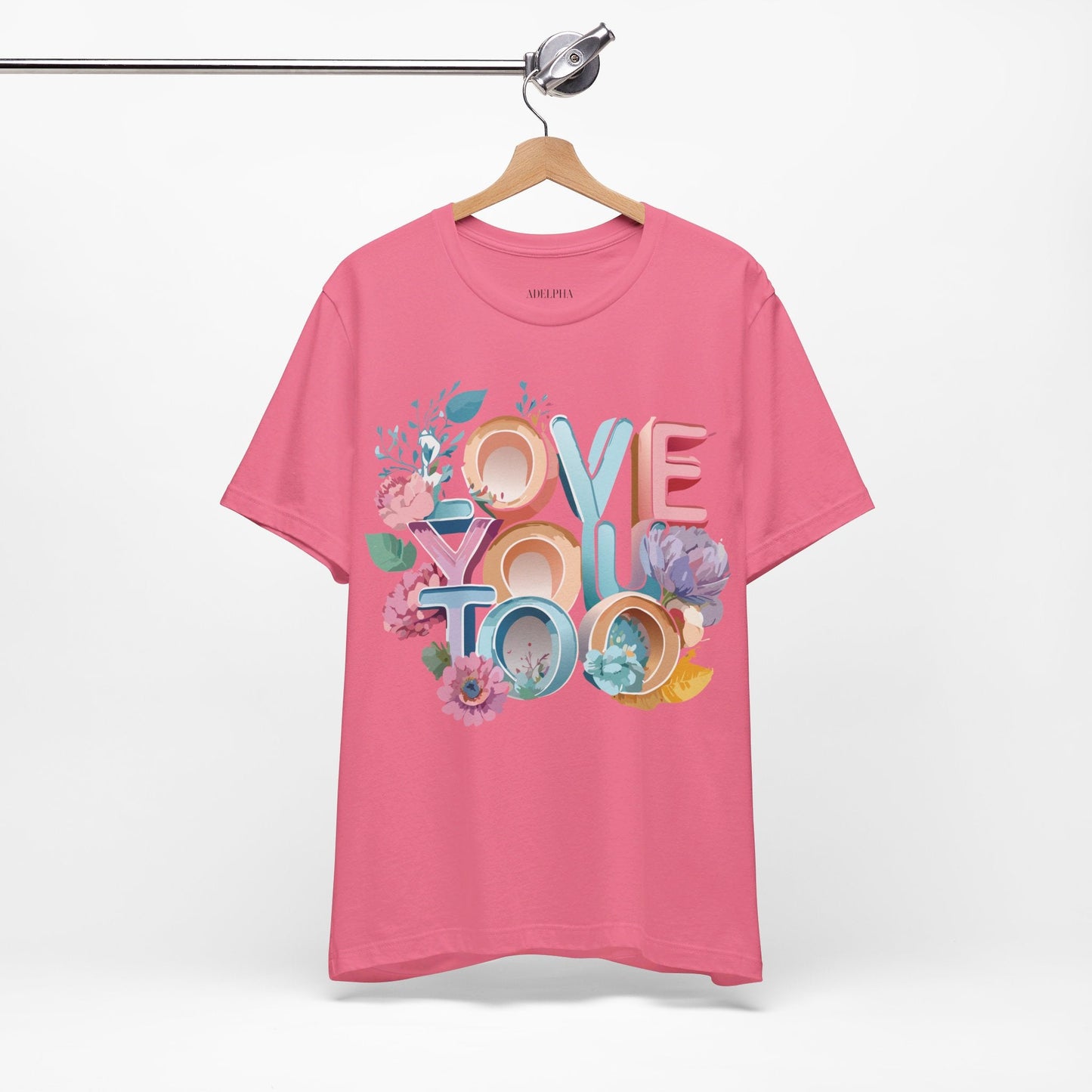 Valentine Day Graphic Unisex 100 Cotton Vintage Artwork with Love and Flower Design Tee 39