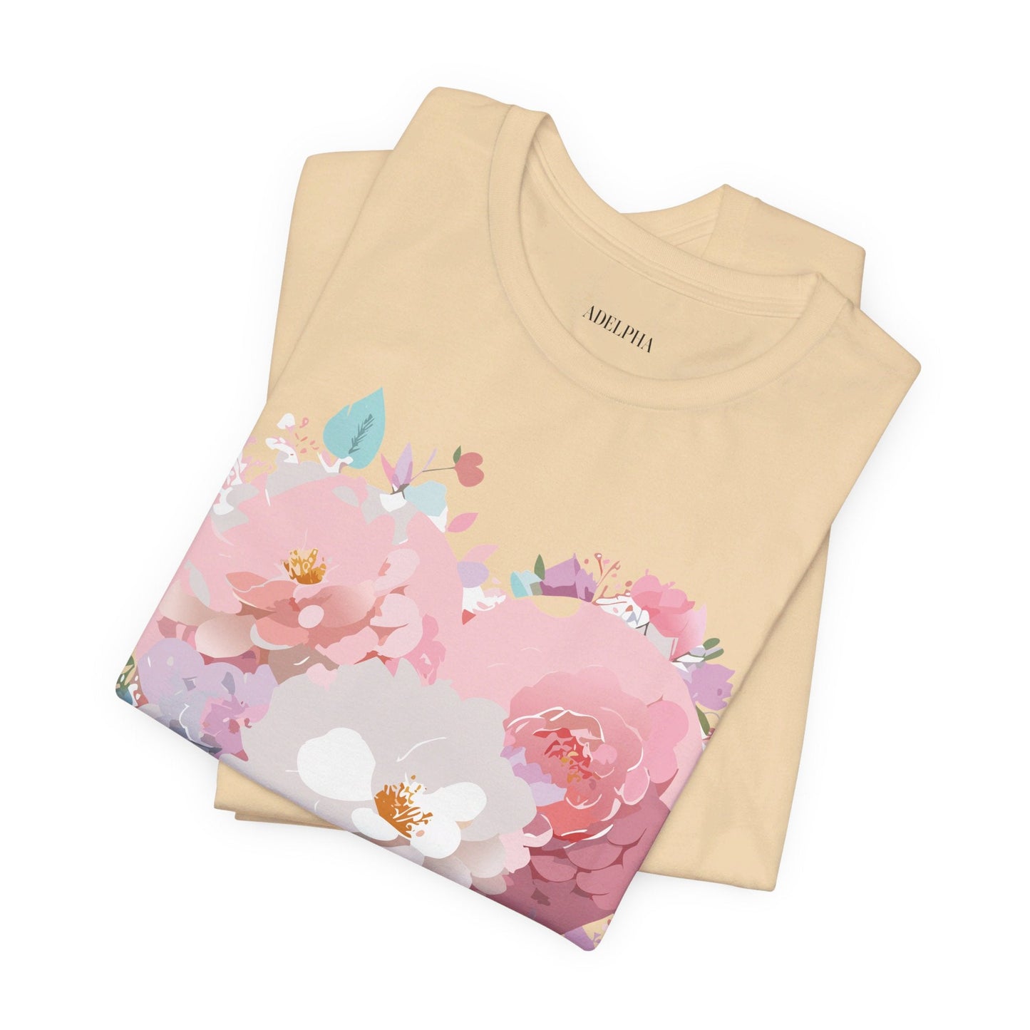 Valentine Day Graphic Unisex 100 Cotton Vintage Artwork with Love and Flower Design Tee 35